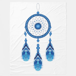 DREAM CATCHER in BLUE Fleece Blanket