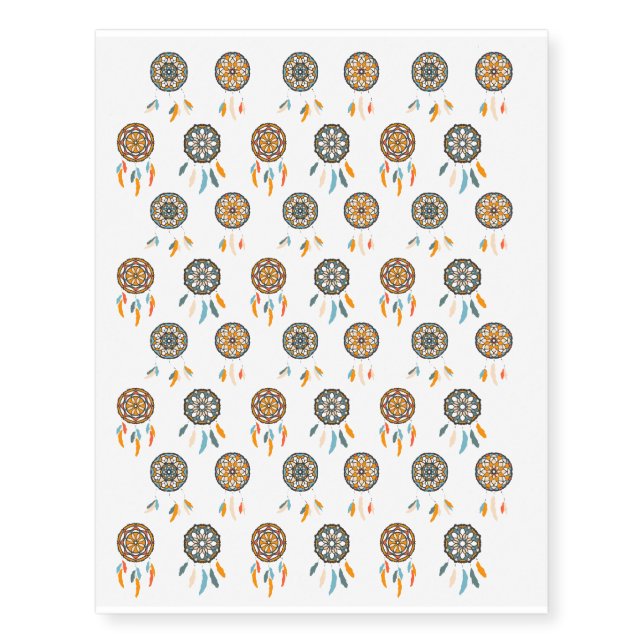 Dream Catcher Mandala Design Temporary Tattoos (Front)