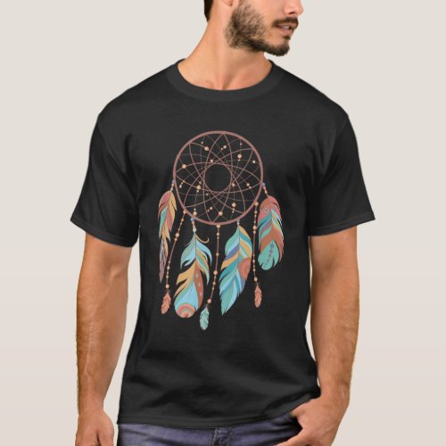 Dream Catcher Native American Feathers Tribal Drea T_Shirt