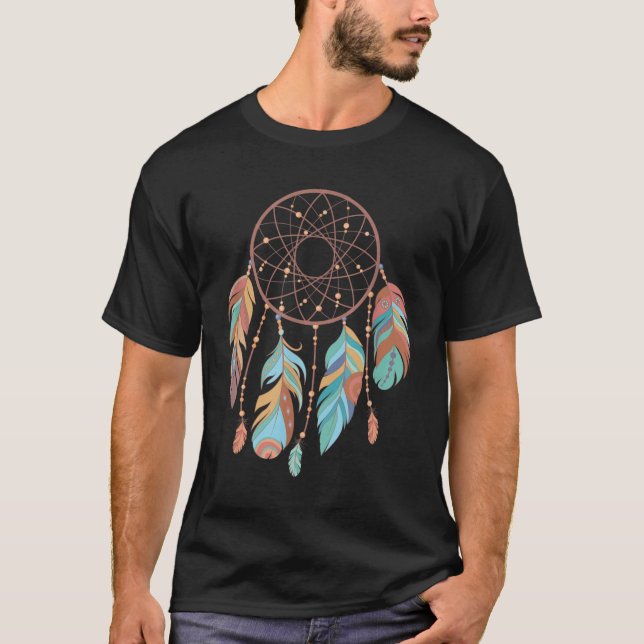 Dream Catcher Native American Feathers Tribal Drea T-Shirt (Front)