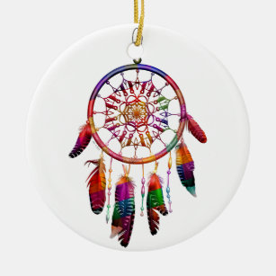 Dream catcher Native American Spiritual Ceramic Ornament