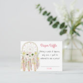 Dream Catcher Pink Baby Shower Diaper Raffle Enclosure Card (Standing Front)