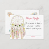 Dream Catcher Pink Baby Shower Diaper Raffle Enclosure Card (Front/Back)