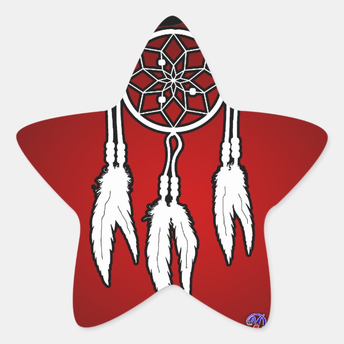 DREAM CATCHER RED BACKGROUND PRODUCTS STICKER