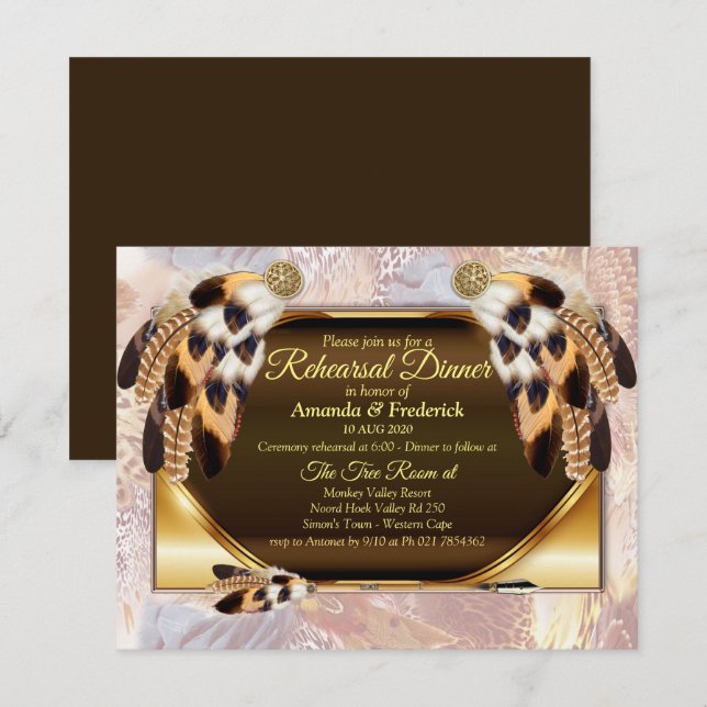 Dream Catcher Rehearsal dinner Invitation (Front/Back)