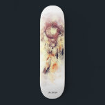 *~* Dream Catcher Shaman Sacred Tribal Shamanic Skateboard<br><div class="desc">* Western BOHO American Watercolor Abstract Dream Catcher Journey with lovely Feathers as a Shamanic symbol for a Native American Spiritual Healer or BOHEMIAM design. * . *** The colors are Pink stain as well as Eggplant purple and gray. This spirit based esoteric popular boho creative abstract modern dreamcatcher and...</div>