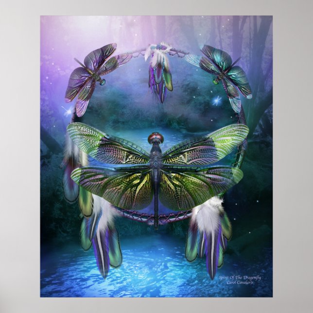 Dream Catcher-Spirit Of The Dragonfly Poster/Print Poster (Front)