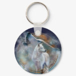 Dream Catcher - Spirit Wolf Art Keychain