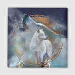 Dream Catcher - Spirit Wolf Art Magnet