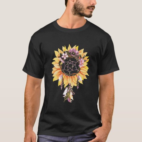 Dream Catcher Sunflower Flower Lover Dreamcatcher  T_Shirt