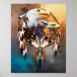 Dream Catcher - Three Eagles Art Poster/Print Poster