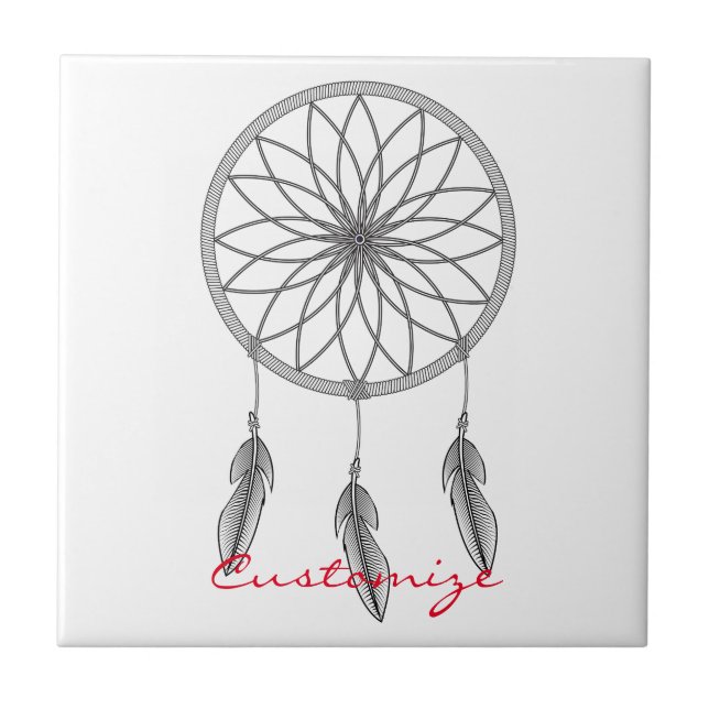 Dream-catcher Thunder_Cove Ceramic Tile (Front)