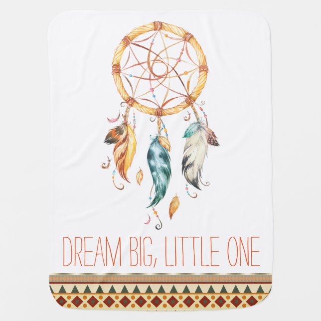 Dream Catcher Tribal Boho Baby Blanket (Front)