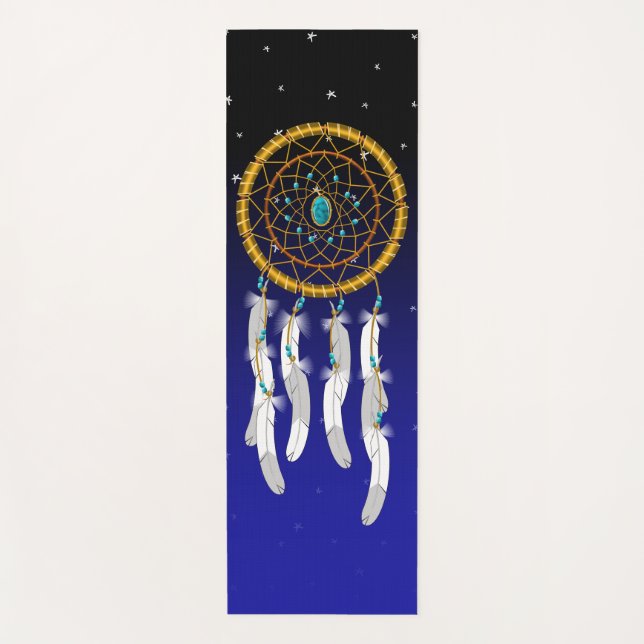Dream Catcher--Turquoise Yoga Mat (Front)