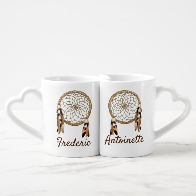 Dream Catcher Wedding Gift Coffee Mug Set (Front Nesting)