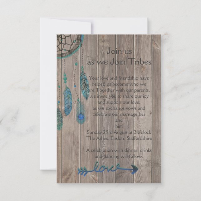 Dream Catcher Wedding Invitation (Front)