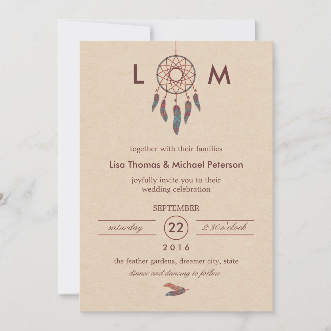Dream Catcher Wedding Invitation | Zazzle