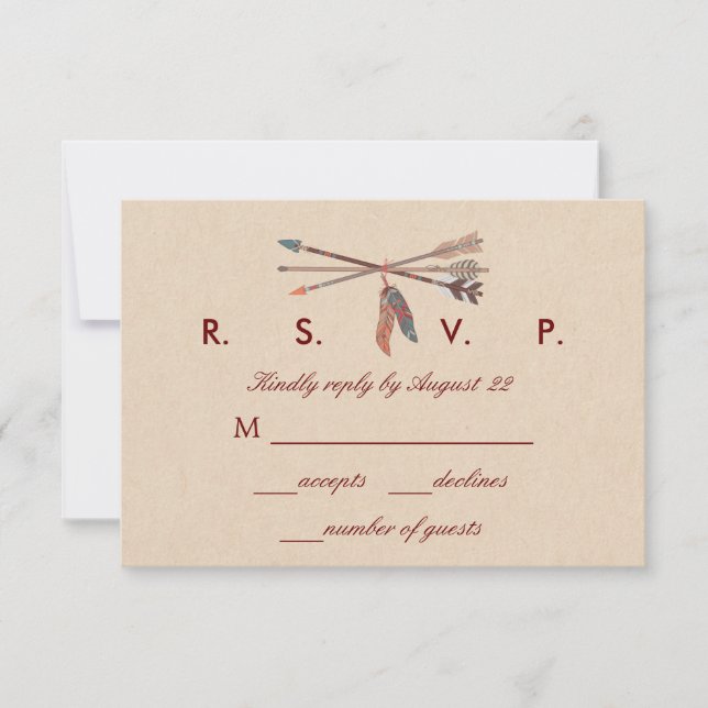 Dream Catcher Wedding RSVP Card (Front)