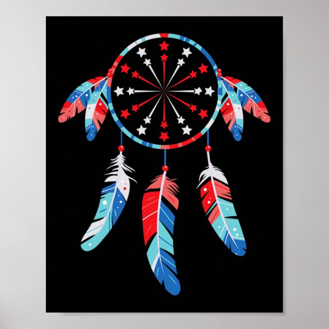 Dream Catcher Wind Chimes 4TH Of July Poster (Front)