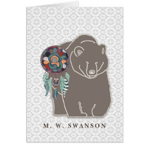 Dream Catcher with Brown Bear Native American Cards