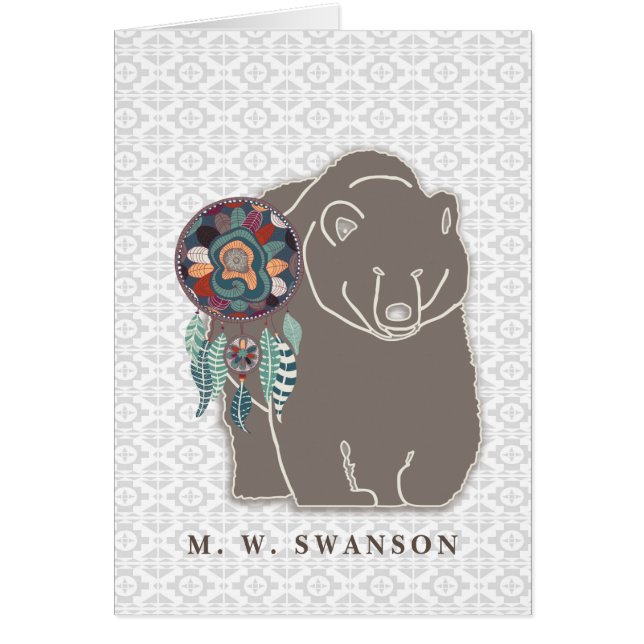 Dream Catcher with Brown Bear Native American Cards (Front)
