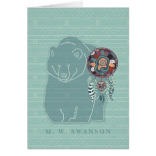 Dream Catcher with Green Bear Native American Cards