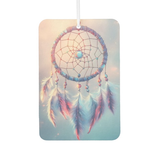 Dream Catcher with Soft Feathers and Beads Air Freshener (Front)