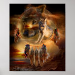 Dream Catcher - WolfLand Art Poster/Print Poster