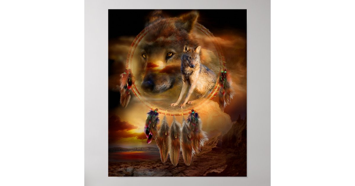 Dream Catcher - WolfLand Art Poster/Print Poster | Zazzle