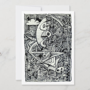 Dream Chamber, ink drawing Flat Card
