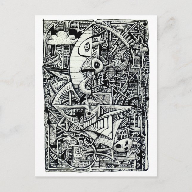 Dream Chamber, ink drawing  Postcard (Front)