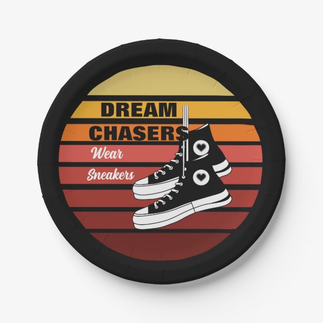 Dream Chasers Wear Sneakers Paper Plates (Front)