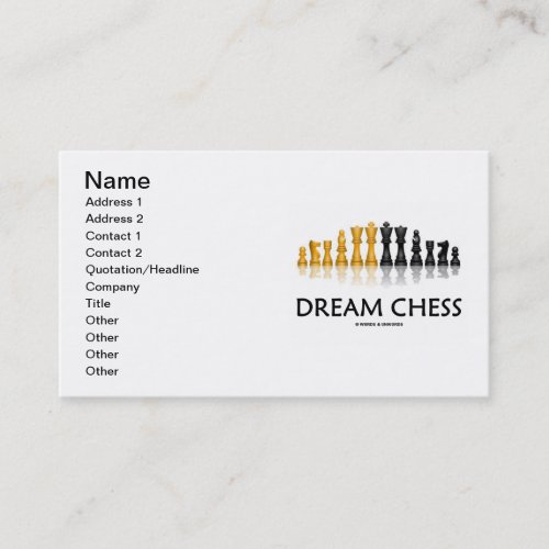 Dream Chess Reflective Chess Set Business Card