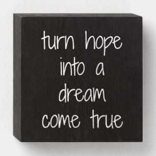 Dream Come True Wood Box Sign
