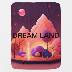 Dream cottage Under a Pink Moon. Baby Blanket