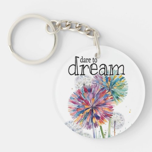 DREAM dandelion art Wish weeds keychain