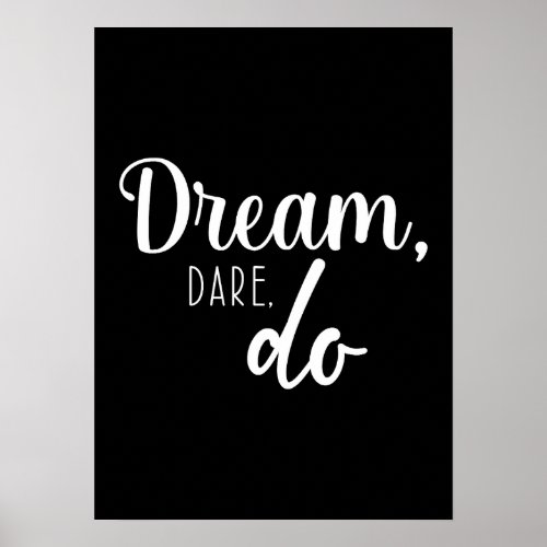 Dream Dare Do _ Gym Hustle Success Poster