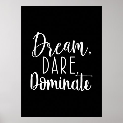 Dream Dare Dominate _ Hustle Gym Success Poster