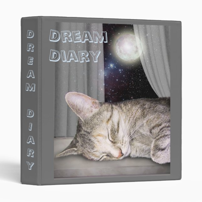 Dream Diary (customizable) 3 Ring Binder (Front/Spine)