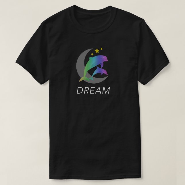 Dream (Dolphins, Moon, Stars) sweet T-shirt (Design Front)