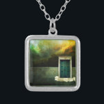 Dream Door Charm Silver Plated Necklace<br><div class="desc">Artwork from my original digital Collage</div>