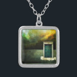 Dream Door Charm Silver Plated Necklace<br><div class="desc">Artwork from my original digital Collage</div>