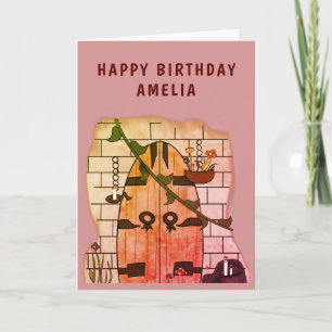 Dream Door Fairy Tale Drawing Girl Birthday Card