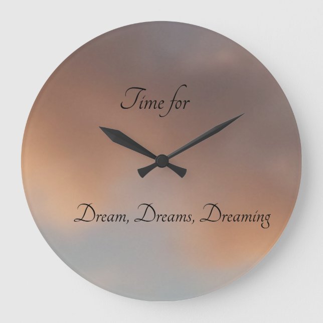 Dream, Dreams, Dreaming, Acrylic Wall Clock (Front)