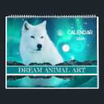Dream fantasy art animal Calendar<br><div class="desc">This amazing creation of Arctic wolf and magical night with northern lights  is a wonderful gift for your loved one or relative. It's perfect for a Birthday,  an Anniversary,  a Baby shower,  Valentine's Day,  Christmas and New years.</div>
