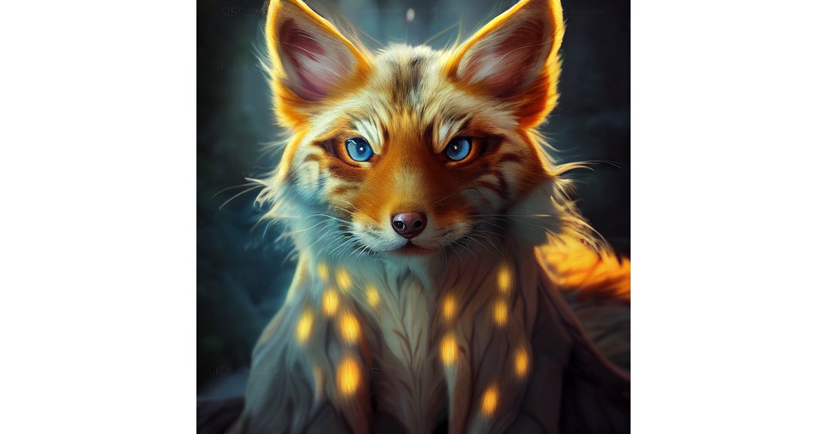 Dream Fantasy Blue Eyed Fox Vixen Portrait Rectangular Sticker | Zazzle
