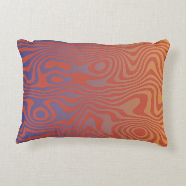 Dream Flow l Abstract Trippy Pattern - No. 01 Accent Pillow (Back)