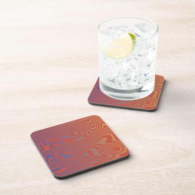 Dream Flow l Abstract Trippy Pattern - No. 01 Beverage Coaster (Right Side)