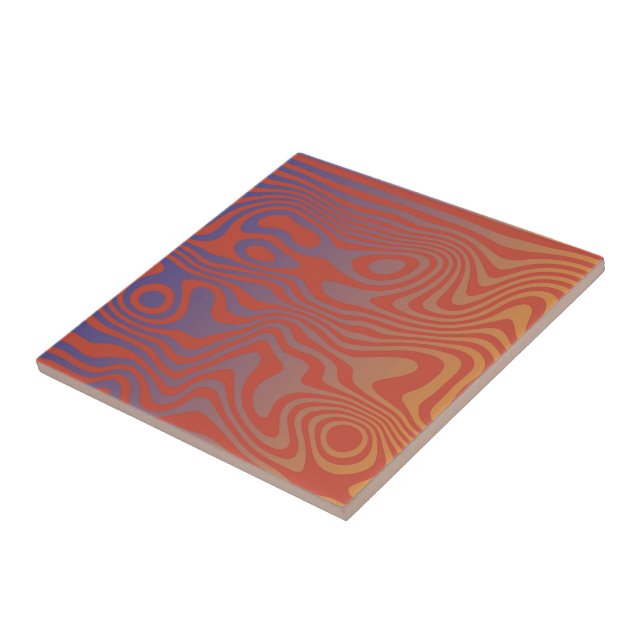 Dream Flow l Abstract Trippy Pattern - No. 01 Ceramic Tile (Side)