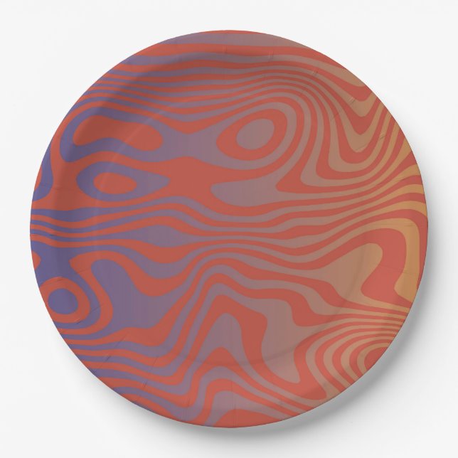 Dream Flow l Abstract Trippy Pattern - No. 01 Paper Plates (Front)